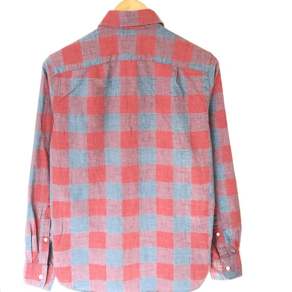J. Crew Jackson Plaid Cotton Button-Up Shirt Soft Pink Woven Long Sleeve Size XS - Picture 5 of 8